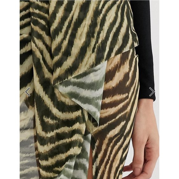 ASOS DESIGN animal print sheer midi skirt with pant - Picture 5 of 6